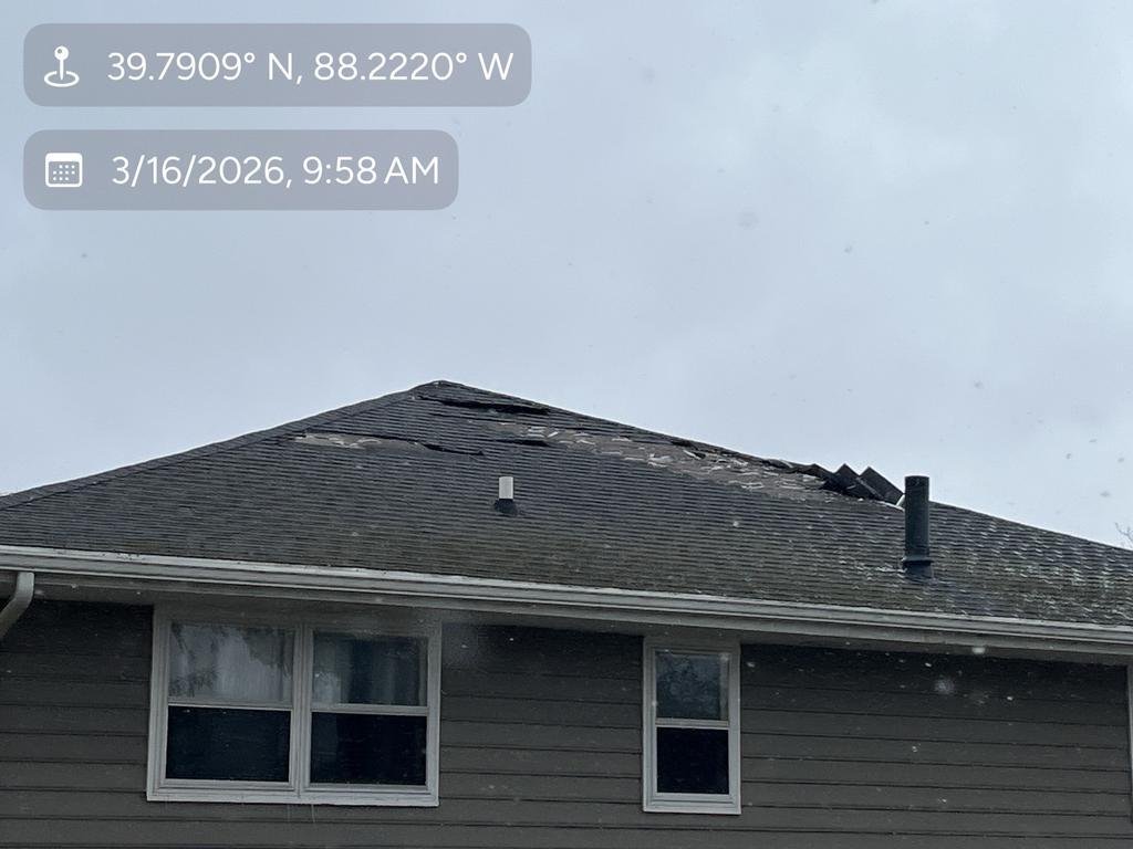 Tuscola, IL Storm Damage Roof Replacement Before