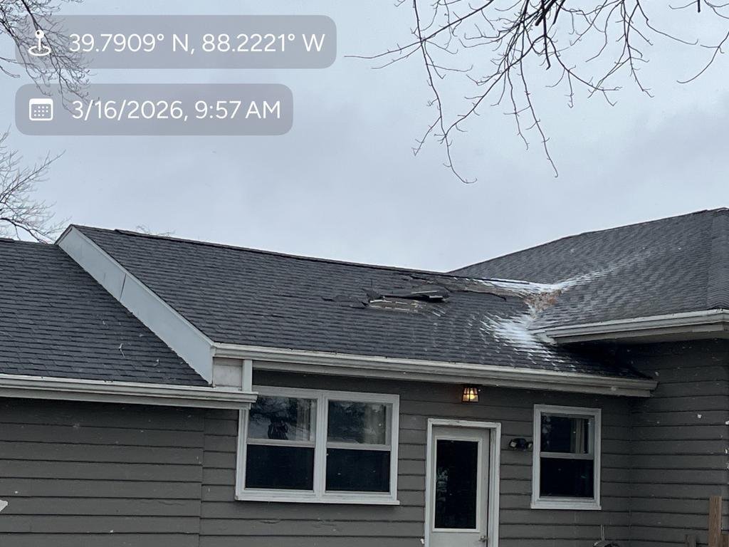Tuscola, IL Storm Damage Roof Replacement Before