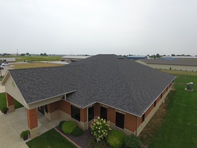 Farm Credit, Red Bud, IL, Owens Corning TruDefinition Duration asphalt shingles in color Peppercorn